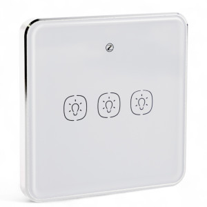 438031 Розумна сенсорна кнопка-вимикач Tervix Pro Line ZigBee Touch Switch (3 клавіші), на батар.