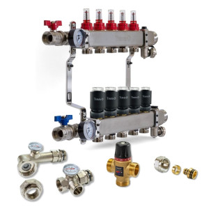 521105 Комплект обладнання для водяної теплої підлоги на 5 контурів 