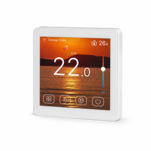 114351 Кімнатний сенсорний термостат з WiFi управлінням Tervix Pro Line WiFi TouchScren Thermostat (котел), біла рамка