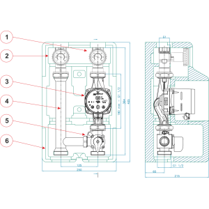 Насосная группа Womix SMT 125 - DN 25(1') с изоляцией и насосом 606 083