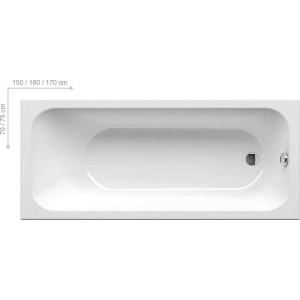 Ванна прямокутна CHROME 160x70, RAVAK