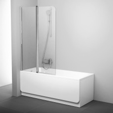Шторка для ванни двохелементна CVS2-100 L Transparent, (7QLA0C00Z1) RAVAK