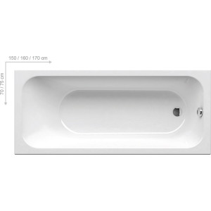 Ванна прямокутна Chrome Slim 160x70 RAVAK