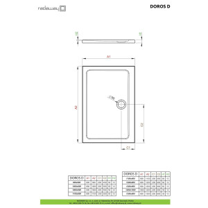 Душовий піддон Doros D 130x90 см, RADAWAY