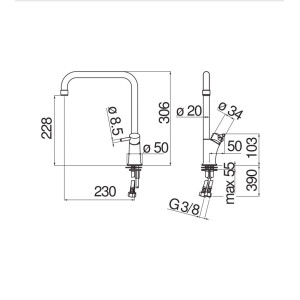 Змішувач для кухні Cuci (CU92813CR), Nobili