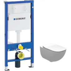 Комплект Інсталяція Duofix Delta 12 458.103.00.1 GEBERIT+ Унітаз Alegra Rimless з кришкою A34H139000 ROCA
