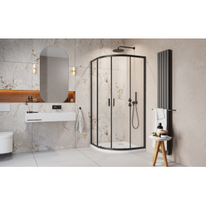 Душова кабіна напівкругла Alienta A 90x90 10229090-54-01 Black RADAWAY