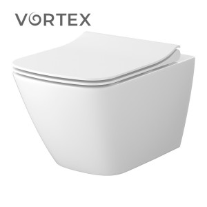 Унітаз підвісний із турбозмивом City Pro Vortex з кришкою Slim дюропласт SZCZ1003416324 Cersanit