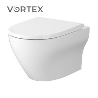 Унітаз підвісний із турбозмивом Larga Pro Vortex з кришкою Slim дюропласт SZCZ1003426324 Cersanit