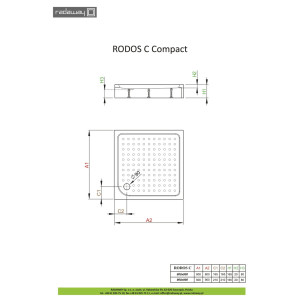 Душовий піддон Rodos C Compact 90x90 см, RADAWAY