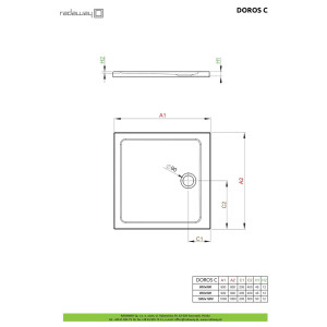 Душовий піддон Doros C 90x90 см, RADAWAY