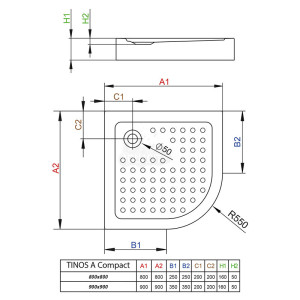 Душовий піддон Tinos A Compact 90x90 RADAWAY
