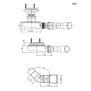 Сифон для піддона HS1 Radaway