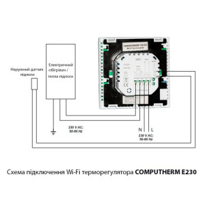 WI-Fi терморегулятор для теплої підлоги COMPUTHERM E230