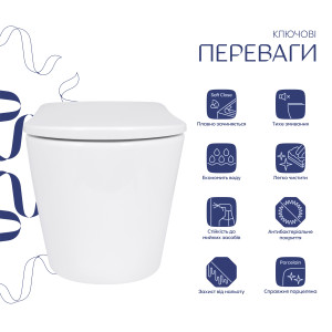 Унитаз подвесной Qtap Scorpio ML Ultra Quiet 490×365×325 мм, с сиденьем Soft-close MagLock, White QTSCOML26W49622