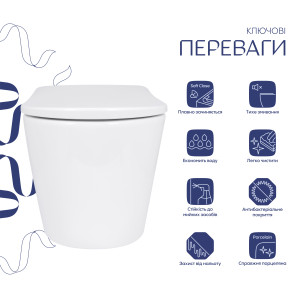 Унитаз подвесной Qtap Scorpio ML Ultra Quiet 520×365×365 мм, с сиденьем Soft-close MagLock, White QTSCOML26W49624