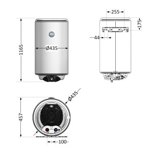 Электрический водонагреватель Thermo Alliance Spectra 120 л вертикальный, сухой керамический ТЭН 2,0 кВт, d 435 мм