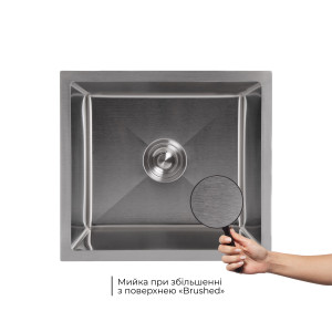 Мойка для кухни интегрированная под столешницу Lidz Handmade H4843 Brushed Steel 3,0/1,0 мм LDH4843BRU49441