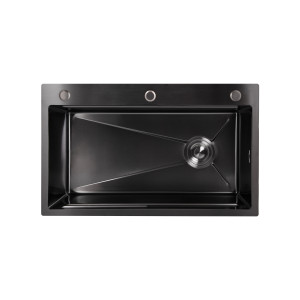 Мойка для кухни интегрированная Lidz Handmade H7545B Brushed Black PVD 3,0/1,0 мм LDH7545BRUBLM49458