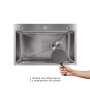 Мойка для кухни интегрированная Lidz Handmade H6845 Brushed Steel 3,0/1,0 мм LDH6845BRU49455