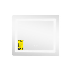 Дзеркало Lidz Kubis (KU2) 600х700 з LED-підсвічуванням Touch, з антизапотіванням, з димером, рег. яскравості LDKU60070049286