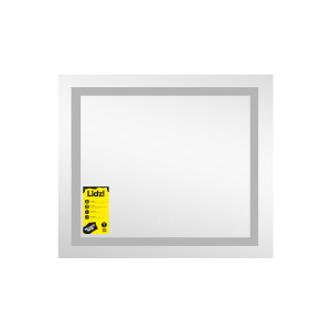 Дзеркало Lidz Kubis (KU1) 600х700 з LED-підсвічуванням Touch, з антизапотіванням, з димером, рег. яскравості LDKU60070049285