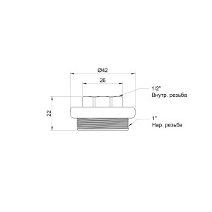 Футорка радиаторная Thermo Alliance Standart 1"х1/2" правая SD11615D