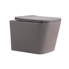 Унитаз подвесной Qtap Tern Ultra Quiet 520×345×325 мм, Stone grey, с сиденьем Slim Duroplast / Soft-close / Quick Release QTTER26SG49000