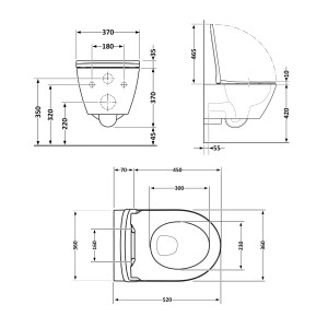 Унитаз подвесной Qtap Robin Ultra Quiet 520×365×340 мм, Anthracite, с сиденьем Slim Duroplast / Soft-close / Quick Release QTROB26AN48995