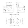 Унитаз подвесной Qtap Robin Ultra Quiet 520×365×340 мм, Marble, с сиденьем Slim Duroplast / Soft-close / Quick Release QTROB26MR48998