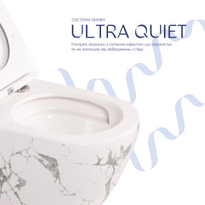 Унитаз подвесной Qtap Robin Ultra Quiet 520×365×340 мм, Marble, с сиденьем Slim Duroplast / Soft-close / Quick Release QTROB26MR48998