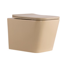 Унитаз подвесной Qtap Tern Ultra Quiet 520×345×325 мм, Beige, с сиденьем Slim Duroplast / Soft-close / Quick Release QTTER26SB49001