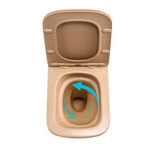 Унитаз подвесной Qtap Tern Ultra Quiet 520×345×325 мм, Beige, с сиденьем Slim Duroplast / Soft-close / Quick Release QTTER26SB49001