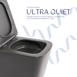 Унитаз подвесной Qtap Tern Ultra Quiet 520×345×325 мм, Anthracite, с сиденьем Slim Duroplast / Soft-close / Quick Release QTTER26AN48999