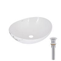 Раковина накладная Qtap Dove 415x340x140 мм, Marble, овальная, с донным клапаном QTDOV188SB49785