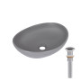 Раковина накладна Qtap Dove 415x340x140 мм, Stone grey, овальна, з донним клапаном QTDOV188SG49783