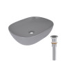 Раковина накладна Qtap Aquarius 470x380x120 мм, Stone grey, прямокутна, з донним клапаном QTAQA188SG49780
