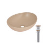 Раковина накладна Qtap Dove 415x340x140 мм, Beige, овальна, з донним клапаном QTDOV188SB49784