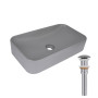 Раковина накладна Qtap Tern 610x350x135 мм, Stone grey, прямокутна, з донним клапаном QTTER188SG49789