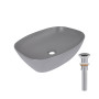 Раковина накладна Qtap Cardinal 500х380х140 мм, Stone grey, прямокутна, з донним клапаном QTCAR188SG49824
