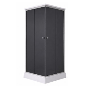 Душовий бокс Lidz Kubis SB90x90.SAT.LOW.GR, скло тоноване 4 мм