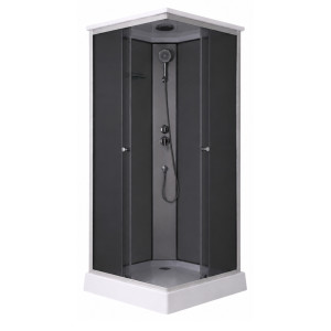 Душовий бокс Lidz Kubis SB90x90.SAT.LOW.GR, скло тоноване 4 мм