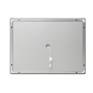 Дзеркало Lidz Kubis (KU2) 1000х800 з годинником, з LED-підсвічуванням Touch, з антизапотіванням, з димером, рег. яскравості LDKU1000800CL49282