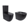 Акційний набір: Унітаз напольний Robin Ultra Quiet QT13226083AMB 660x360x855 Black + Біде напольне Robin QT13442141CMB 565x360x405 Black