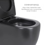 Комплект 2 в 1: підлоговий унітаз Qtap Robin Matt Black QT13226083AMB + набір гігієнічного душу Lidz Aria Black LDARI110BLA43394
