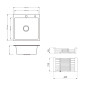 Комплект Lidz Handmade H5050H Мойка для кухни интегрированная Decor Honeycomb в комплекте с дозатором + Lidz K01G Корзина для кухонной мойки