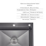 Комплект Lidz Handmade H6050HB Мойка для кухни интегрированная Decor Black PVD Honeycomb в комплекте с дозатором+ LIDZK01B Корзина для кухонной мойки