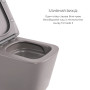 Комплект Qtap Tern Stone grey 3 в 1: підвісний унітаз Ultra Quiet + біде підвісне + раковина накладна QTTERSG49162