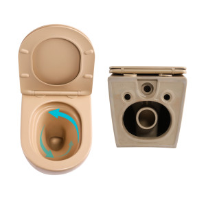 Комплект Qtap Robin Beige 3 в 1: підвісний унітаз Ultra Quiet + біде підвісне + раковина накладна QTROBSB49159