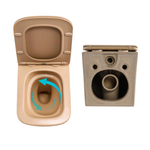 Комплект Qtap Tern Beige 3 в 1: підвісний унітаз Ultra Quiet + біде підвісне + раковина накладна QTTERSB49163